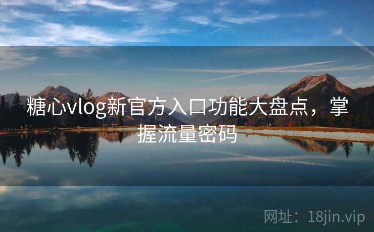 糖心vlog新官方入口功能大盘点,掌握流量密码