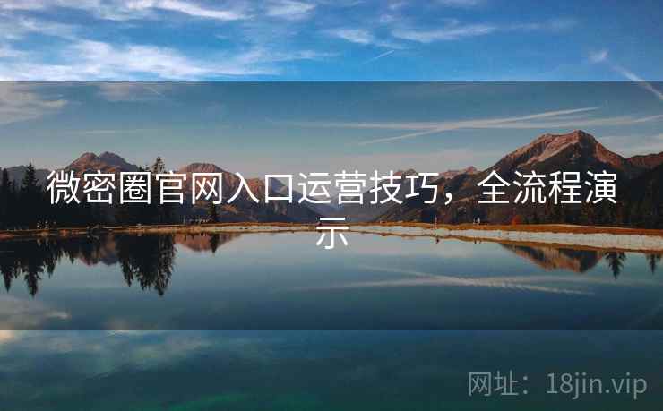 微密圈官网入口运营技巧，全流程演示